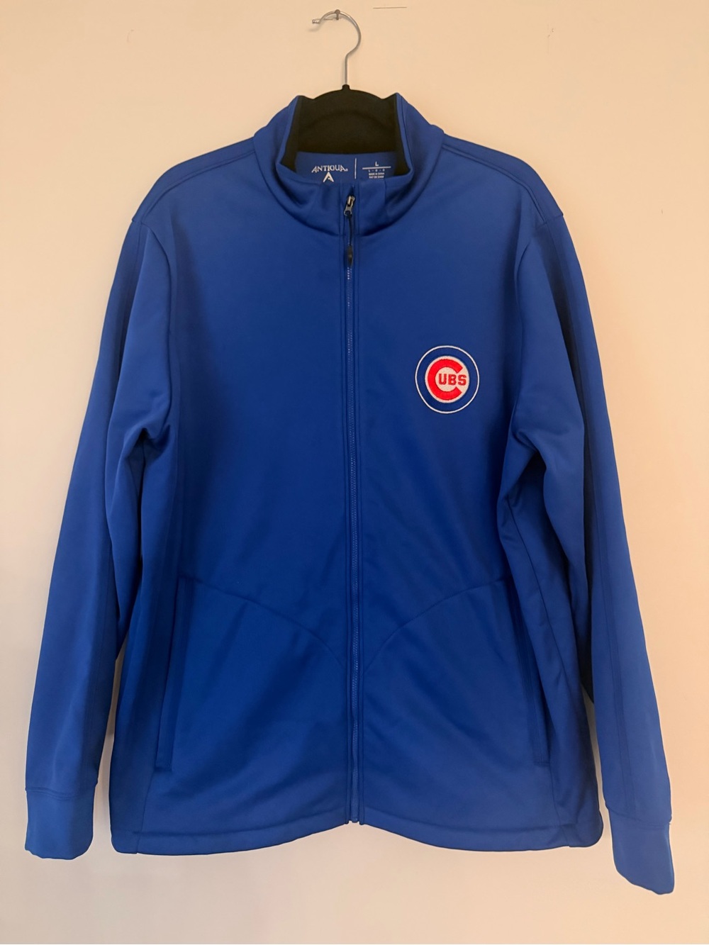 Antigua Chicago Cubs Jacket Men’s L Blue Full Zip Fleece MLB Embroidered